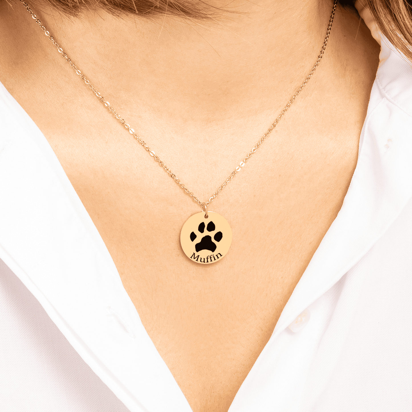 Gold Paw Print Necklace