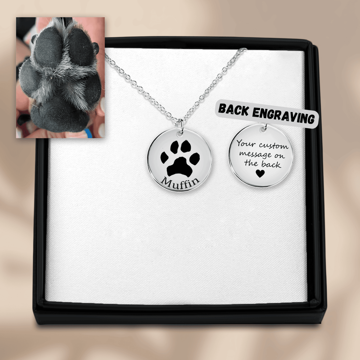 Silver Paw Print Necklace