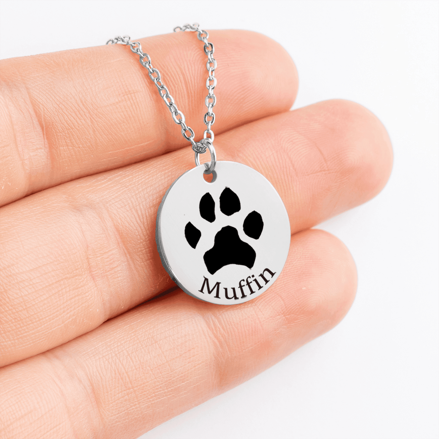 Silver Paw Print Necklace