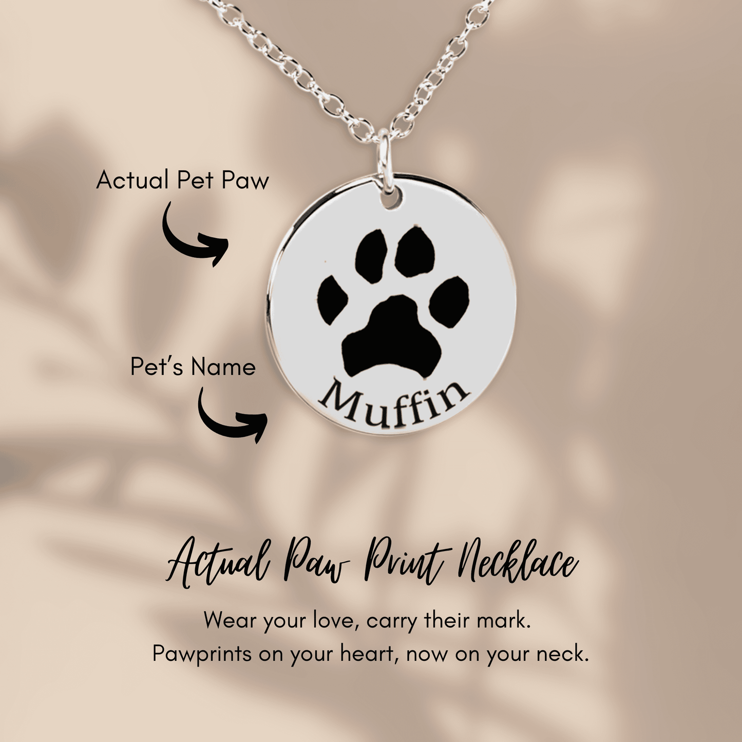 Silver Paw Print Necklace