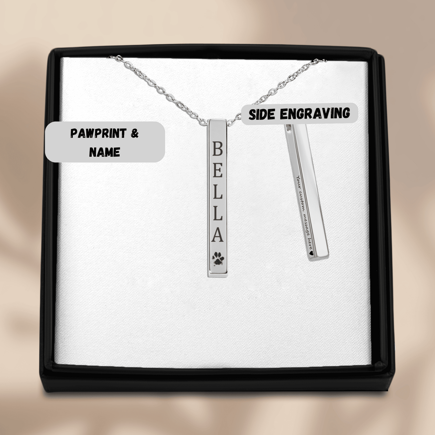 Vertical  Bar Pet Necklace
