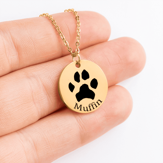 Gold Paw Print Necklace